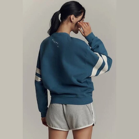 NEW Clare V. - Size XNEW Clare V. -L Women's Oversized Varsity Sweatshirt - Blue - Picture 4 of 6